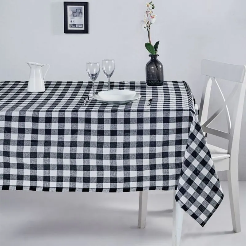 Fata de masa in carouri Alb si Negru [0]