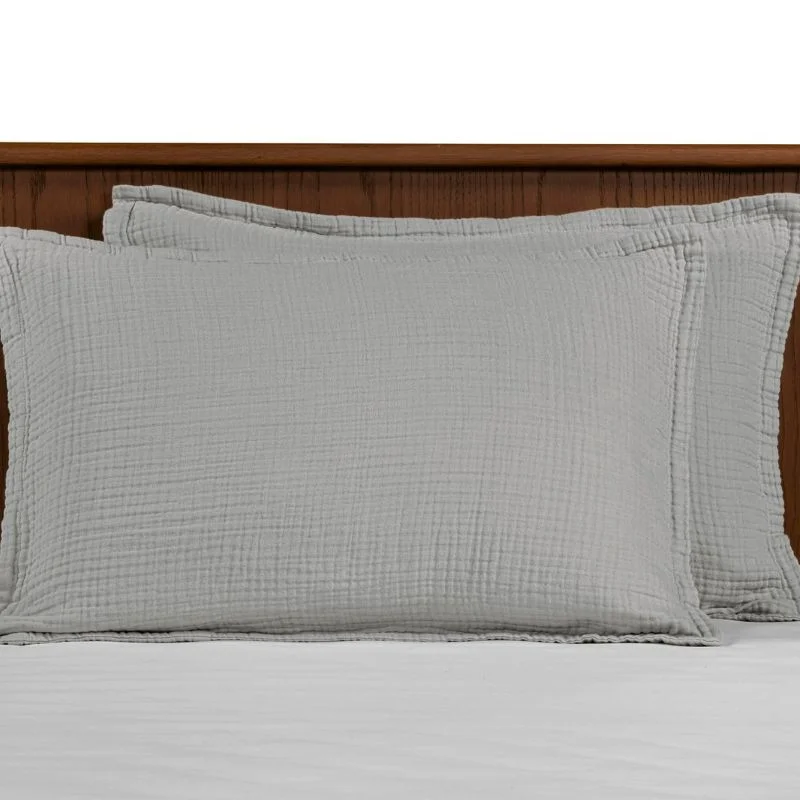 Home & Deco - Fata de perna bumbac Gauze - Gri, 50x70 cm