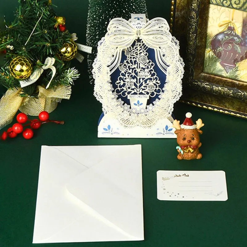 Cadouri pentru Soacra - Felicitare de Craciun 3D cu Design Dantelat