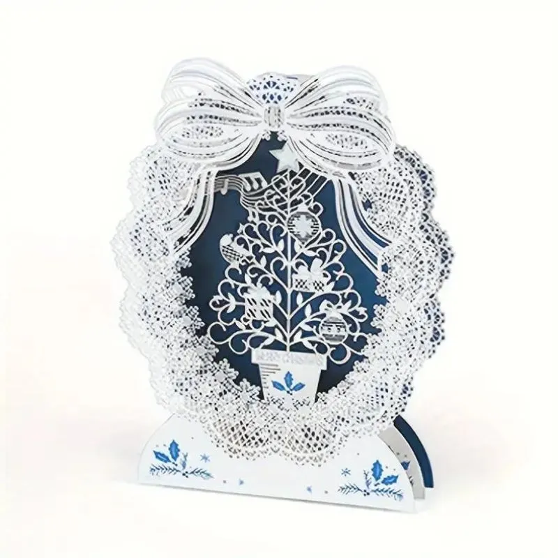 Felicitare de Craciun 3D cu Design Dantelat [4]