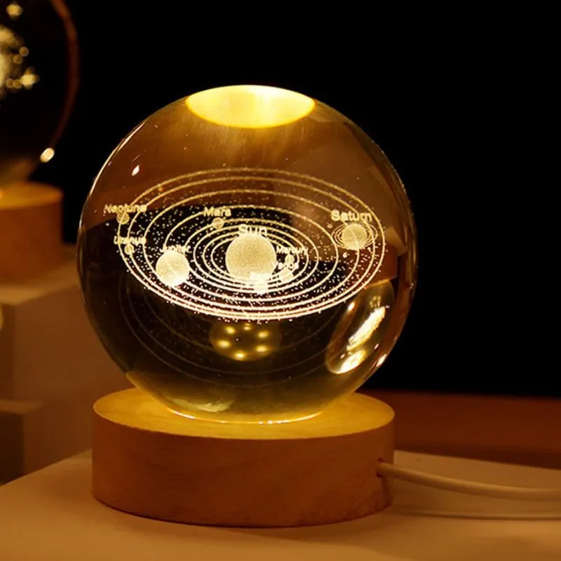Lampa LED Glob de Cristal Planetariu, cu sistem solar, cadou captivant [5]