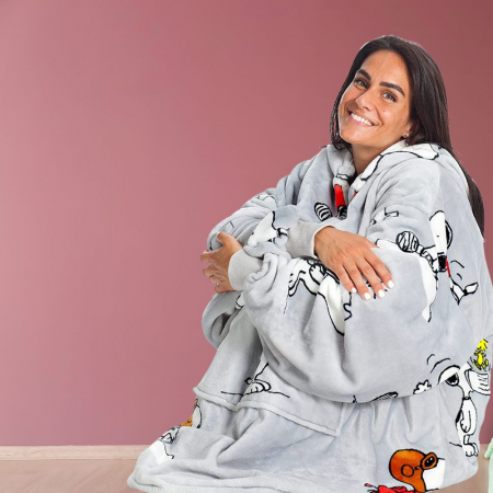 Hanorac patura cu gluga, Funny Snoopy, 240g/mp [4]