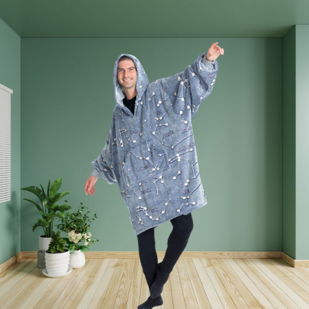 Hanorac patura cu gluga, Iluminat, Constelatii, 240g/mp [2]