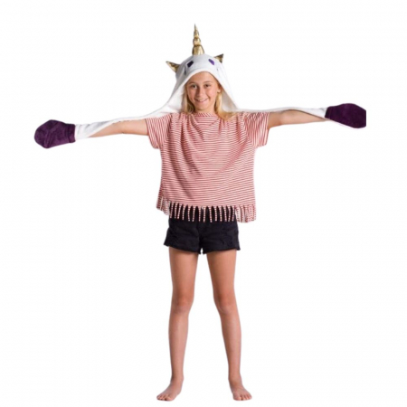 Hanorac patura cu gluga pentru copii, Unicorn, 240g/mp [7]