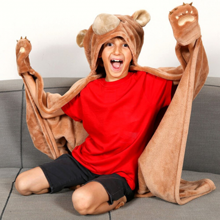 Cadouri Copii - Hanorac patura cu gluga pentru copii, Ursulet, 240g/mp