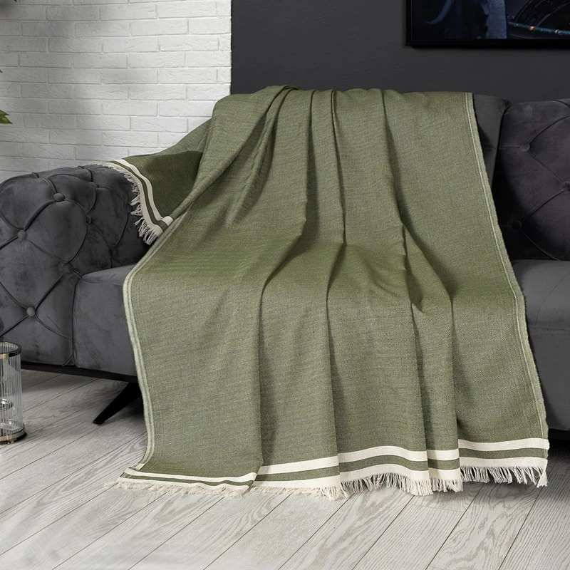 Cele mai noi - Husa canapea, bumbac, verde, 170x230 cm, stil modern