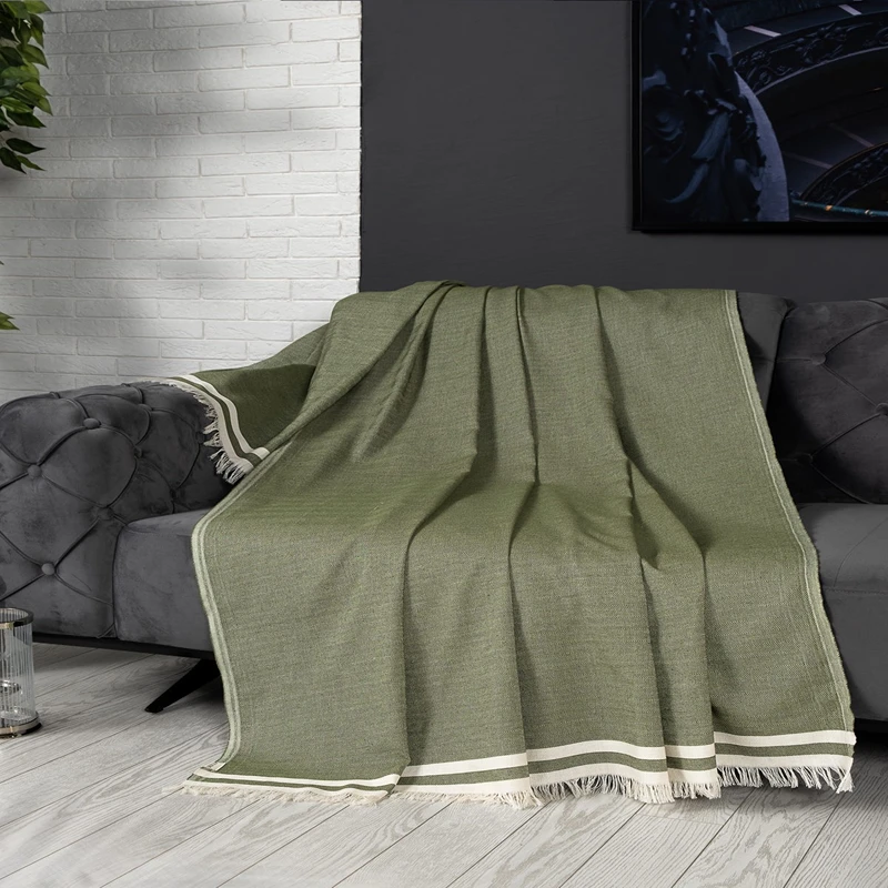 Cele mai noi - Husa canapea, bumbac, verde, 170x300 cm, design modern