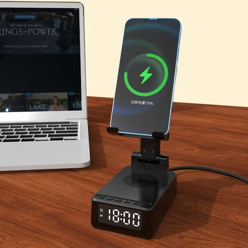 Incarcator wireless 15W cu ceas si difuzor [3]