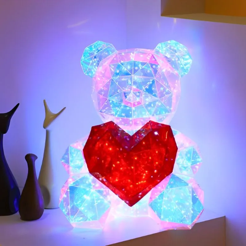 IubiBear Ursulet indragostit cu lumini colorate, 30 cm [10]