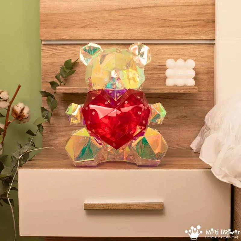 IubiBear Ursulet indragostit cu lumini colorate, 30 cm [1]