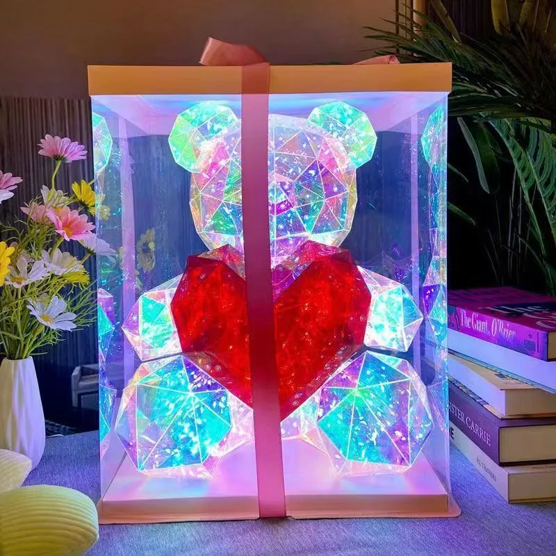 IubiBear Ursulet indragostit cu lumini colorate, 30 cm [8]