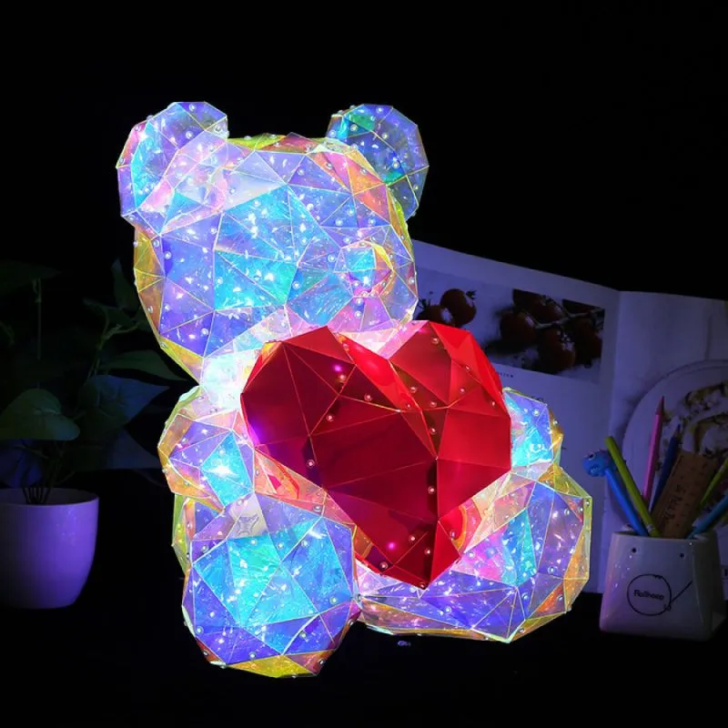 IubiBear Ursulet indragostit cu lumini colorate, 40 cm [8]