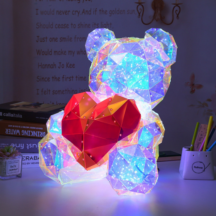 IubiBear Ursulet indragostit cu lumini colorate, 40 cm [9]