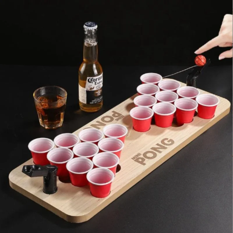 Cele mai noi - Joc amuzant Beer Pong din lemn