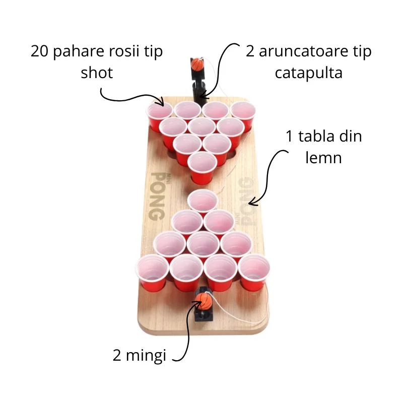 Joc amuzant Beer Pong din lemn [2]