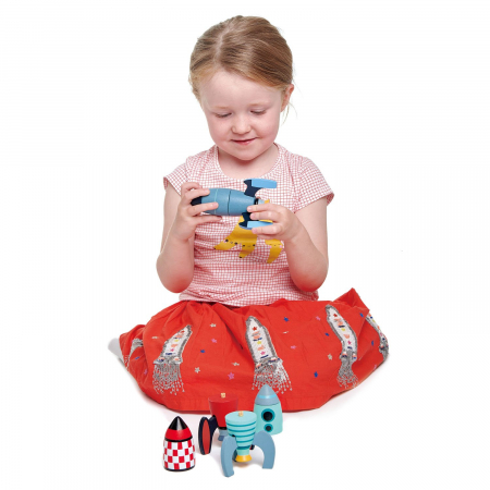 Joc de construit Racheta, lemn premium, 18 piese [3]