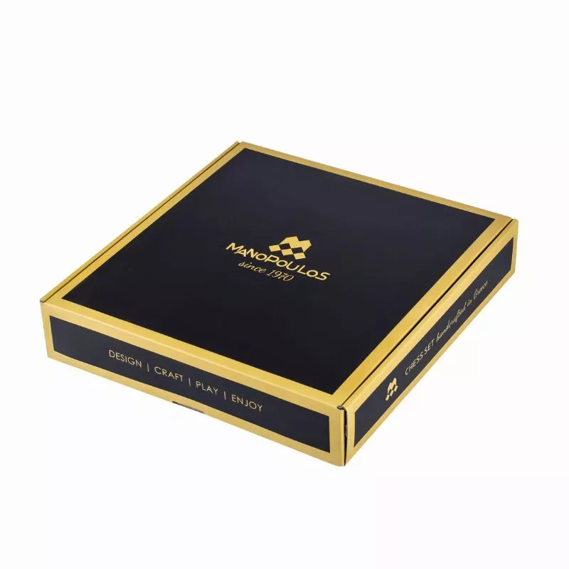 Joc Sah Classic Metal Staunton caseta 36 x 36 cm piese gold & silver si tabla de sah Bronze Blue [6]