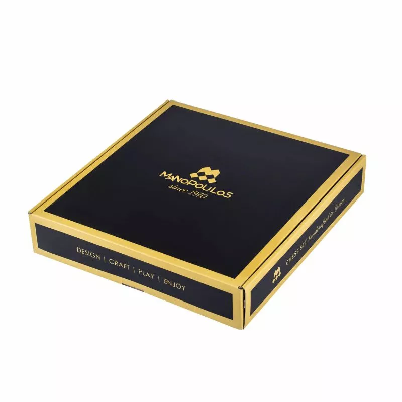 Joc Sah Partida Greco Romana caseta 44 x 44 cm piese gold & silver si tabla de sah Bronze Blue [6]