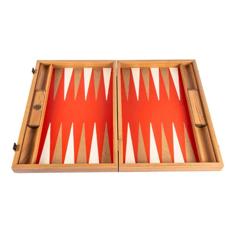 Joc table backgammon Design Rosu de cinabru cu fildes si Taba 48x30cm [4]