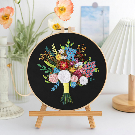 Kit Broderie DIY, Buchet de Flori, Contrast [1]