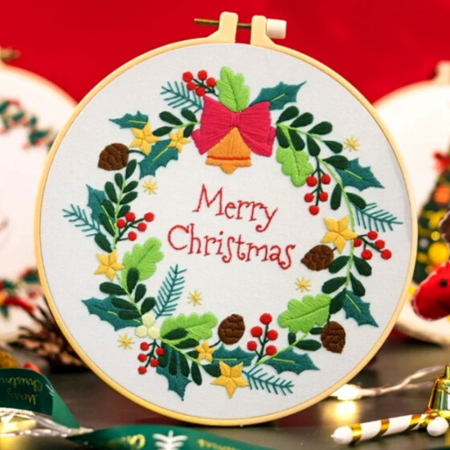 Kit Broderie DIY de Craciun, Merry Christmas, Coronita veseliei [1]