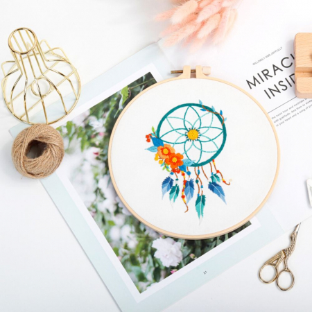 Kit Broderie DIY, Dreamcatcher, alb [1]