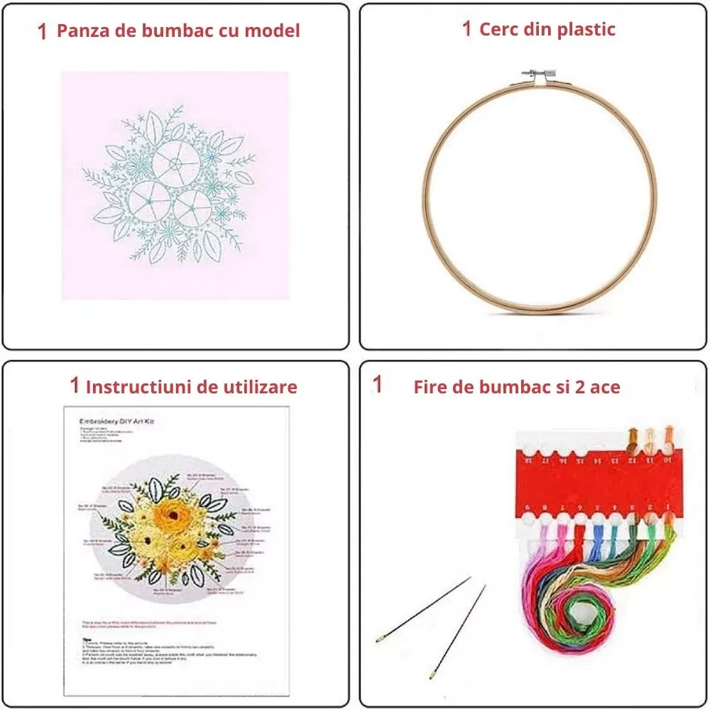 Kit Broderie DIY, Fire de flori [6]
