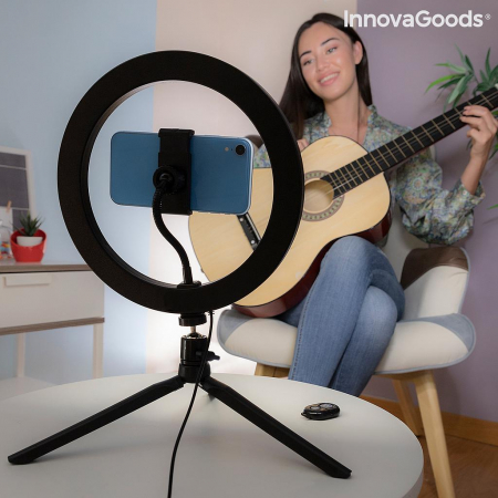 Lampa circulara Selfie Ring, cu trepied si telecomanda [1]