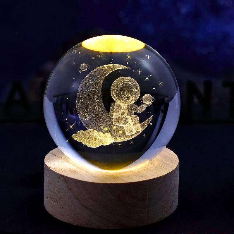 Pentru Copilul din tine - Lampa Glob de Cristal Astronaut pe Luna