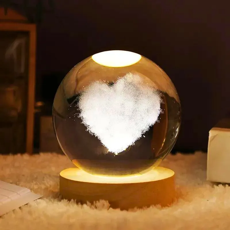 Lampa Glob de Cristal cu Inima cadou romantic [3]