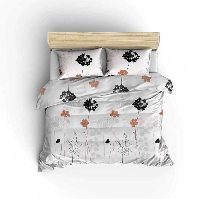 Lenjerie pat dublu, design elegant, 200x220 cm, doua huse de perna [1]