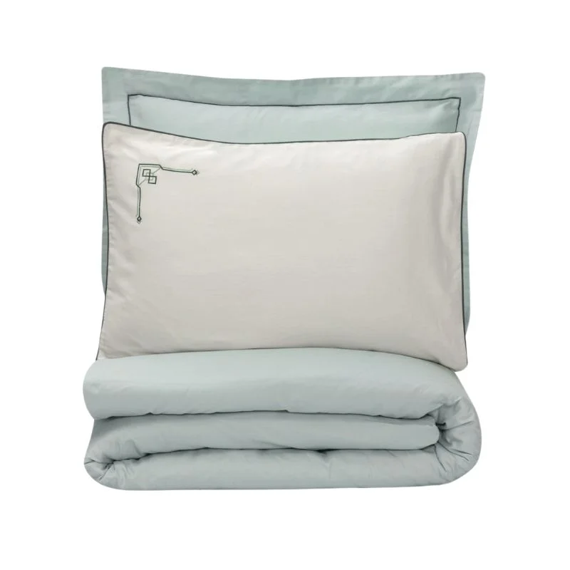 Lenjerie pat dublu satin, mint, 200x220 cm, patru huse de perna [2]
