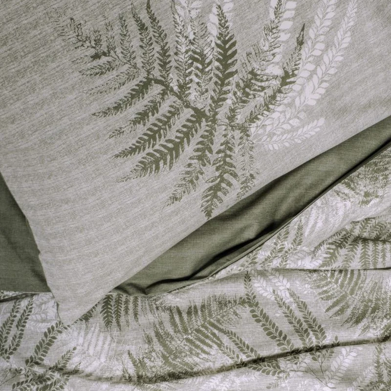Lenjerie pat ranforce Frond - Kaki, 160x220 cm, 2 fete de perna [2]