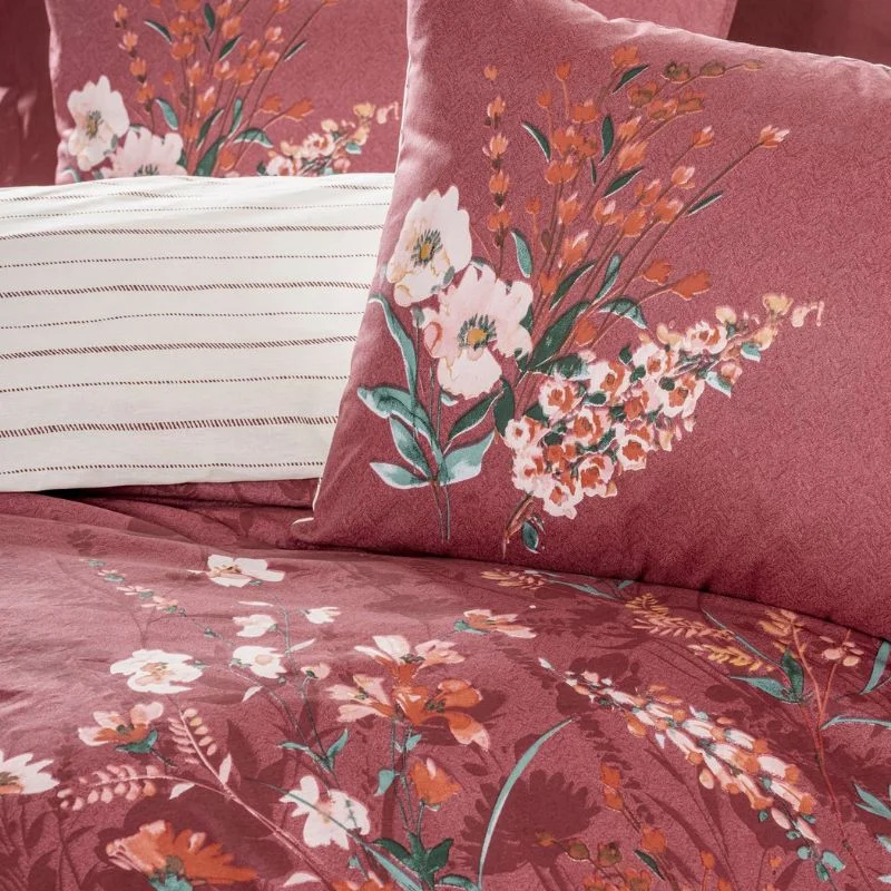 Lenjerie pat single, claret red, 160x220 cm, o husa de perna [1]