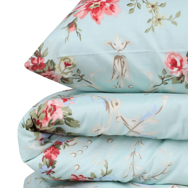 Lenjerie pat single, model floral, 160x220 cm, o husa de perna [3]