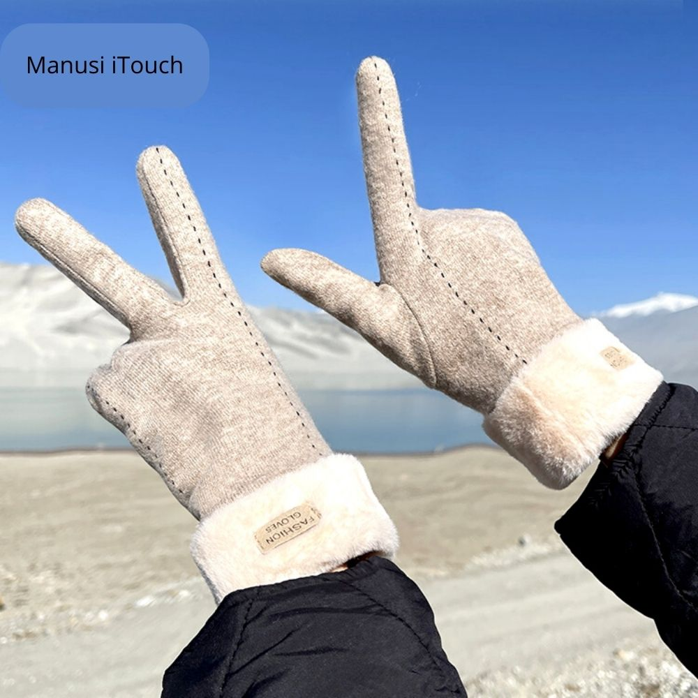 Manusi de dama touchscreen din Casmir 70% si cu blanita [4]