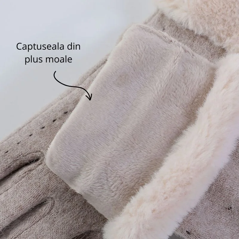Manusi de dama touchscreen din Casmir 70% si cu blanita [13]