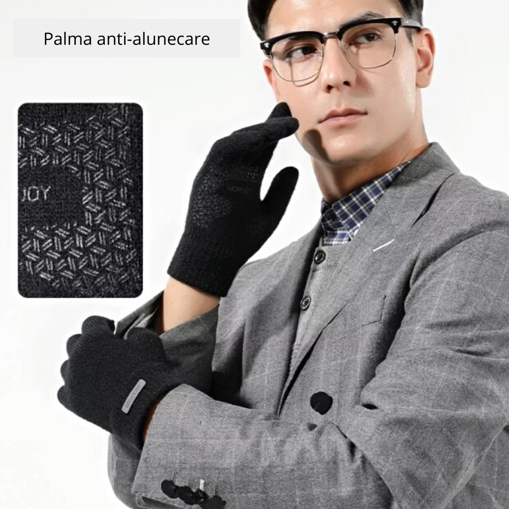 Manusi negre, pentru barbati, Touch sensitive [2]