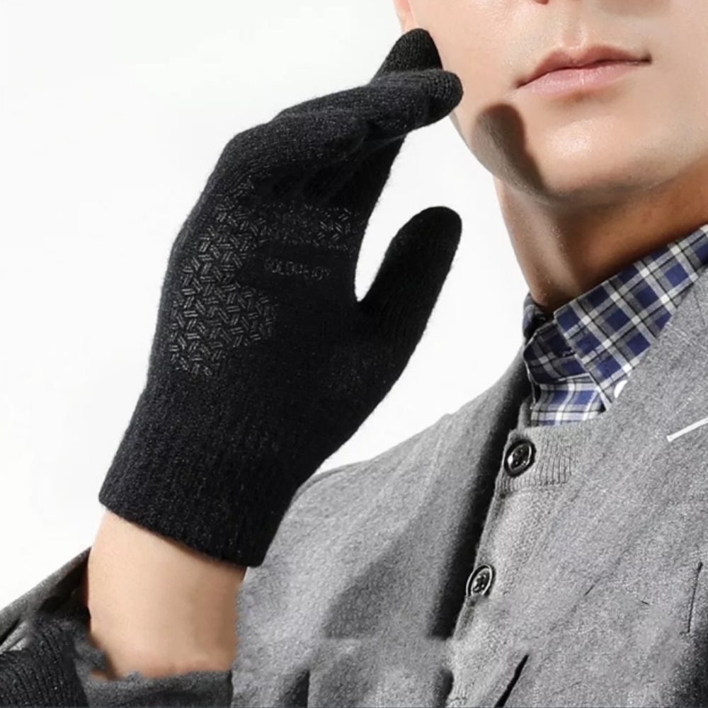 Manusi negre, pentru barbati, Touch sensitive [4]