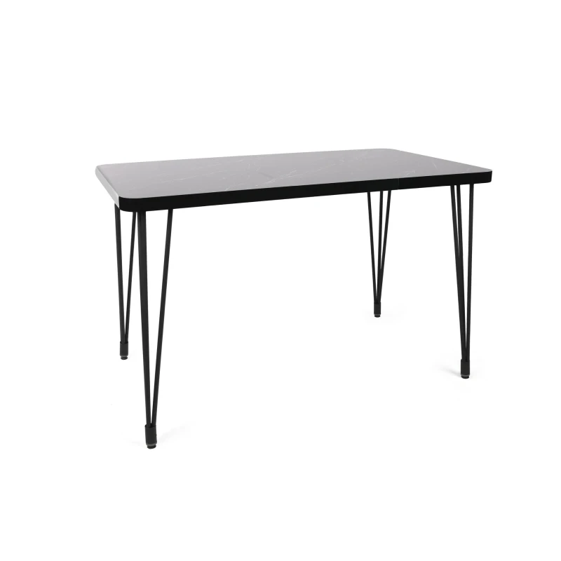 Masa de dining Lagos, neagra, picioare metalice, 120x75 cm [2]