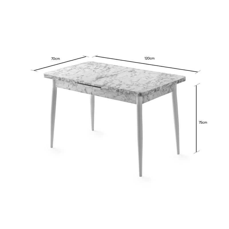 Masa extensibila Ay, multicolor, picioare metalice, 120x75 cm [2]