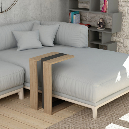 Cele mai noi - Masa laterala Muju Stejar pentru pat sau canapea, design modern