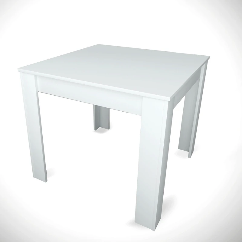 Masa Single 90, alb lucios, 90 cm, design modern pentru dining [4]