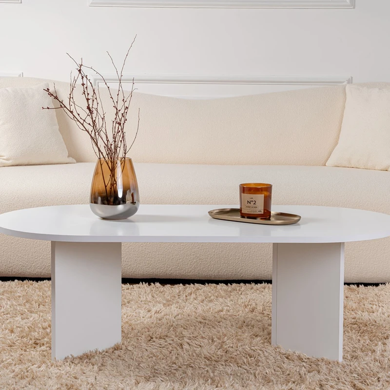 Masuta cafea alba eleganta si functionala Sable 119x39.8 cm [7]