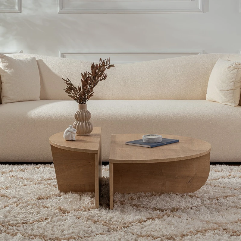 Masuta de cafea Orion stejar auriu, design modern, blat rotund [0]