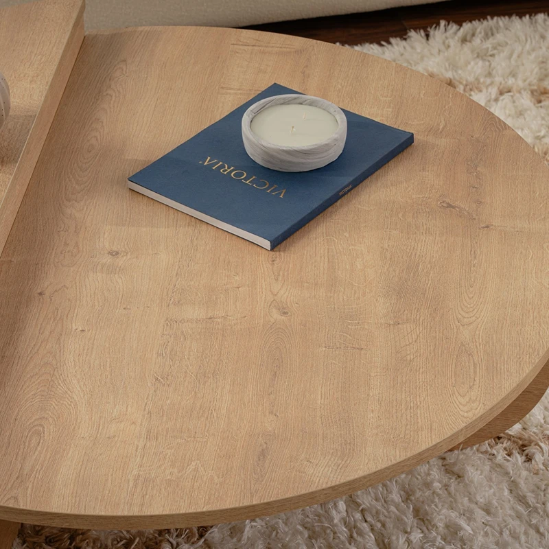 Masuta de cafea Orion stejar auriu, design modern, blat rotund [5]