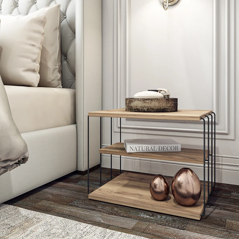 Masuta laterala Lifon pin atlantic, negru, cu design modern si structura metalica [0]