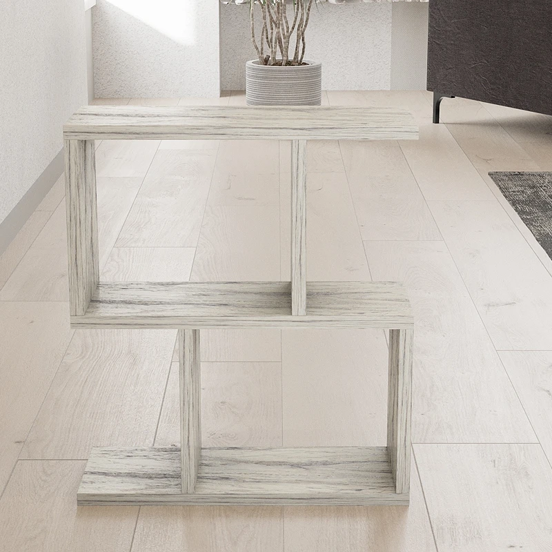 Masuta laterala Zet, design modern, finisaj marmura freesia, multifunctionala, 45 cm [3]