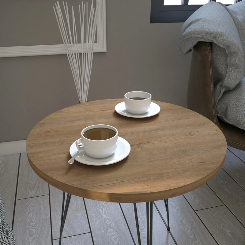 Masuta Sandalf, stejar caucazian, 40 cm, design elegant si versatil [4]