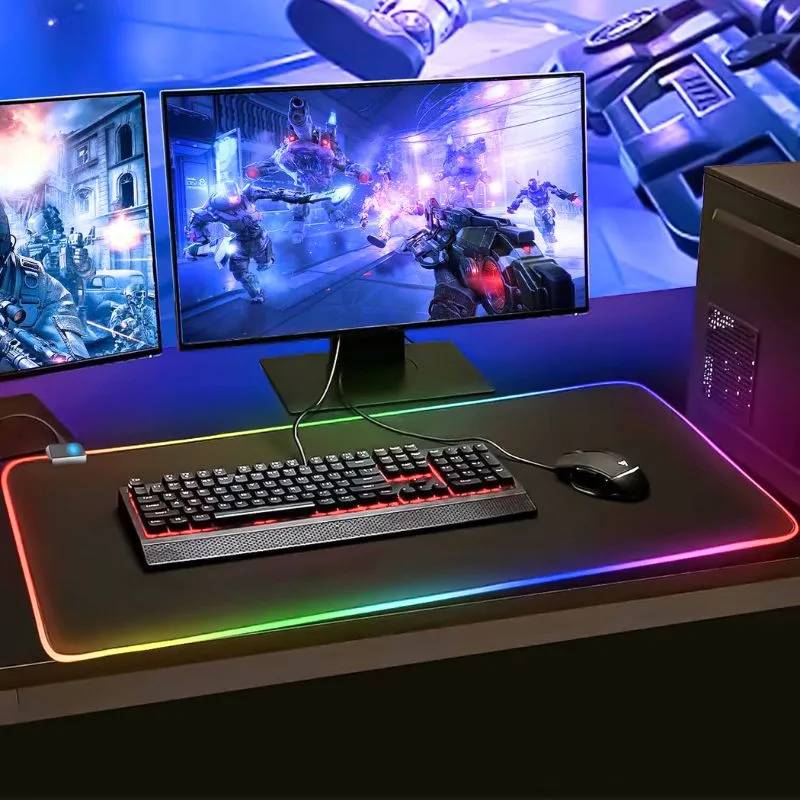 Cadouri pentru Iubit - Mouse pad gaming RGB XXL cu iluminare LED